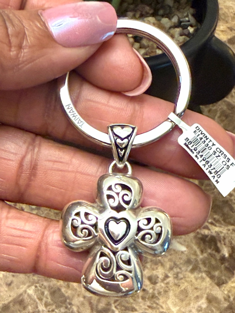 Brighton Divinity Cross Key Fob with Dust Bag